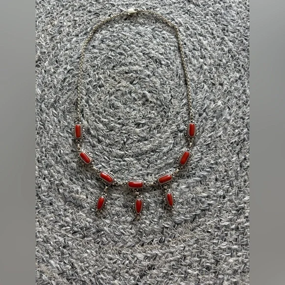 Coral Sterling Silver Necklace - Picture 1 of 5